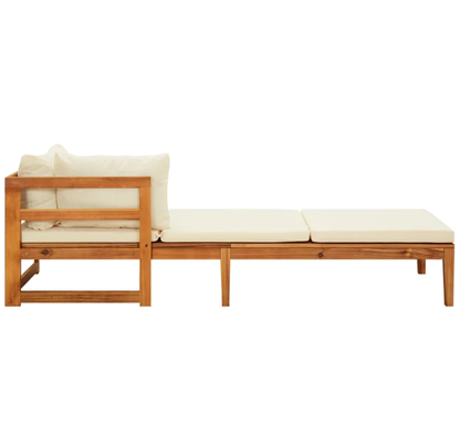 Gartenlounge-Set "Amira" mit Cremeweißen Kissen Massivholz Akazie