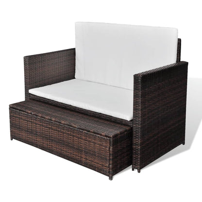 Gartensofa "Valentin" mit Kissen in Braun