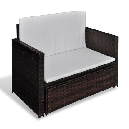 Gartensofa "Valentin" mit Kissen in Braun