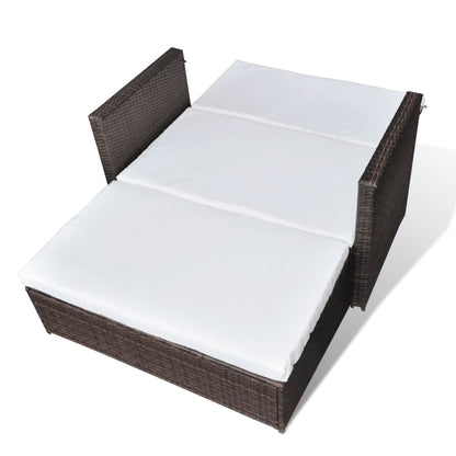 Gartensofa "Valentin" mit Kissen in Braun