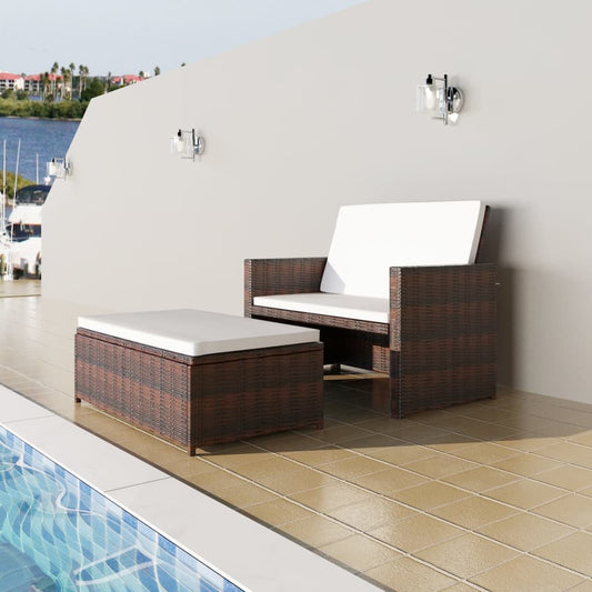 Gartensofa "Valentin" mit Kissen in Braun
