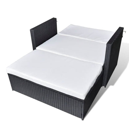 Gartensofa "Valentin" mit Auflagen in Schwarz