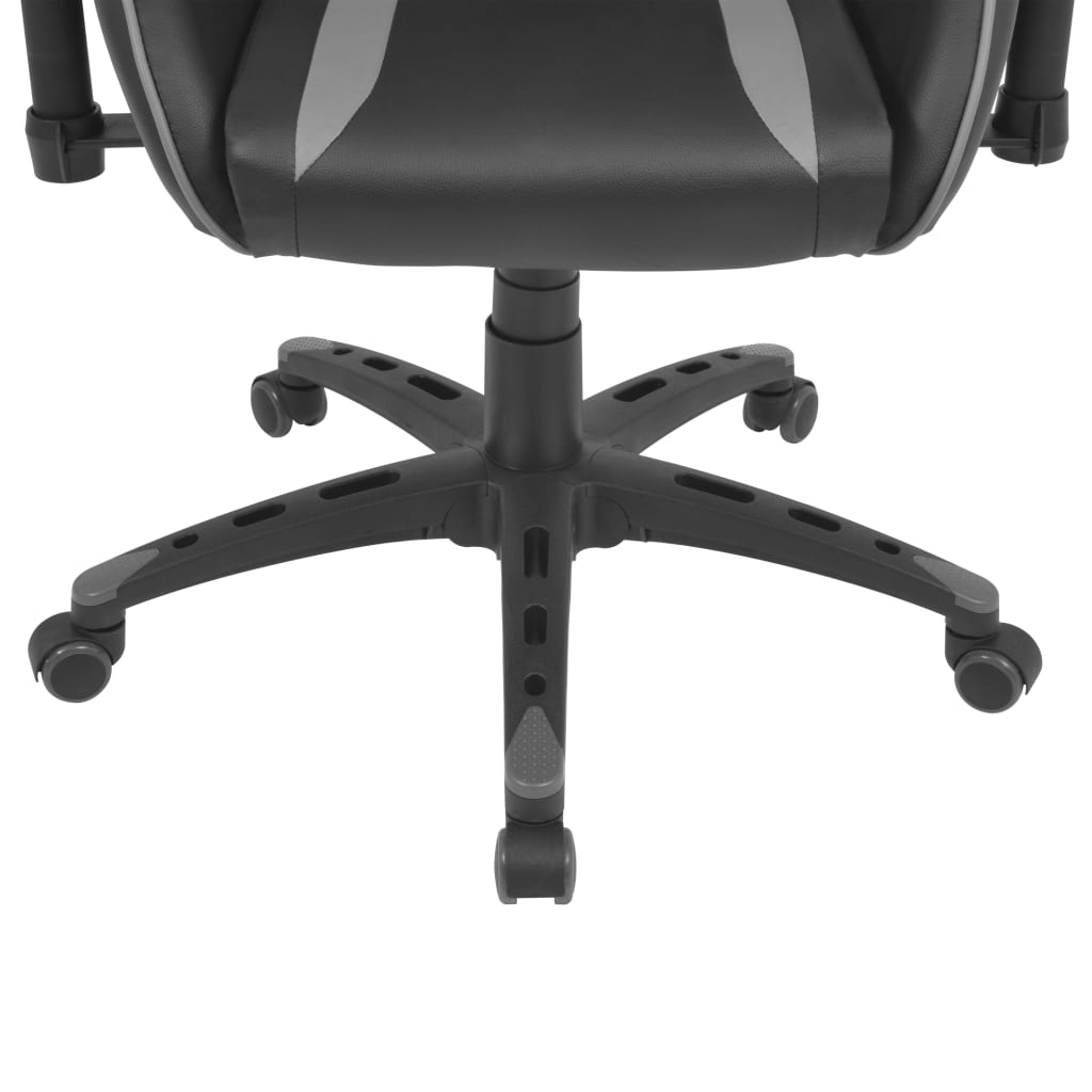 Gamingstuhl Neigbarer Racing-Bürostuhl Kunstleder Grau