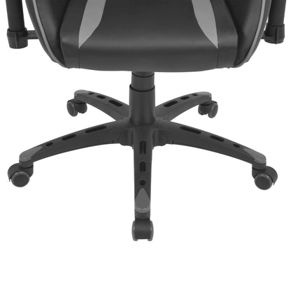 Gamingstuhl Neigbarer Racing-Bürostuhl Kunstleder Grau