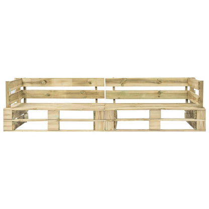 Outdoor-Sofa-Set Paletten Kissen Sandfarben Kiefernholz