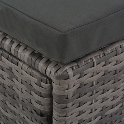 4-tlg. Garten-Lounge-Set mit Polstern Poly Rattan Grau