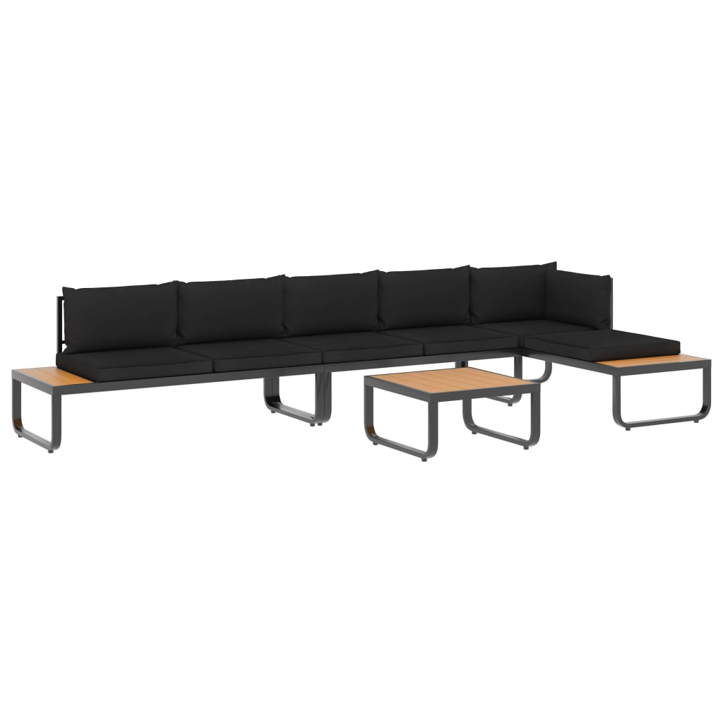 Garten-Ecksofa-Set "Valencia" mit Auflagen in Dunkelgrau und Braun (Noch 2 Stück auf Lager)