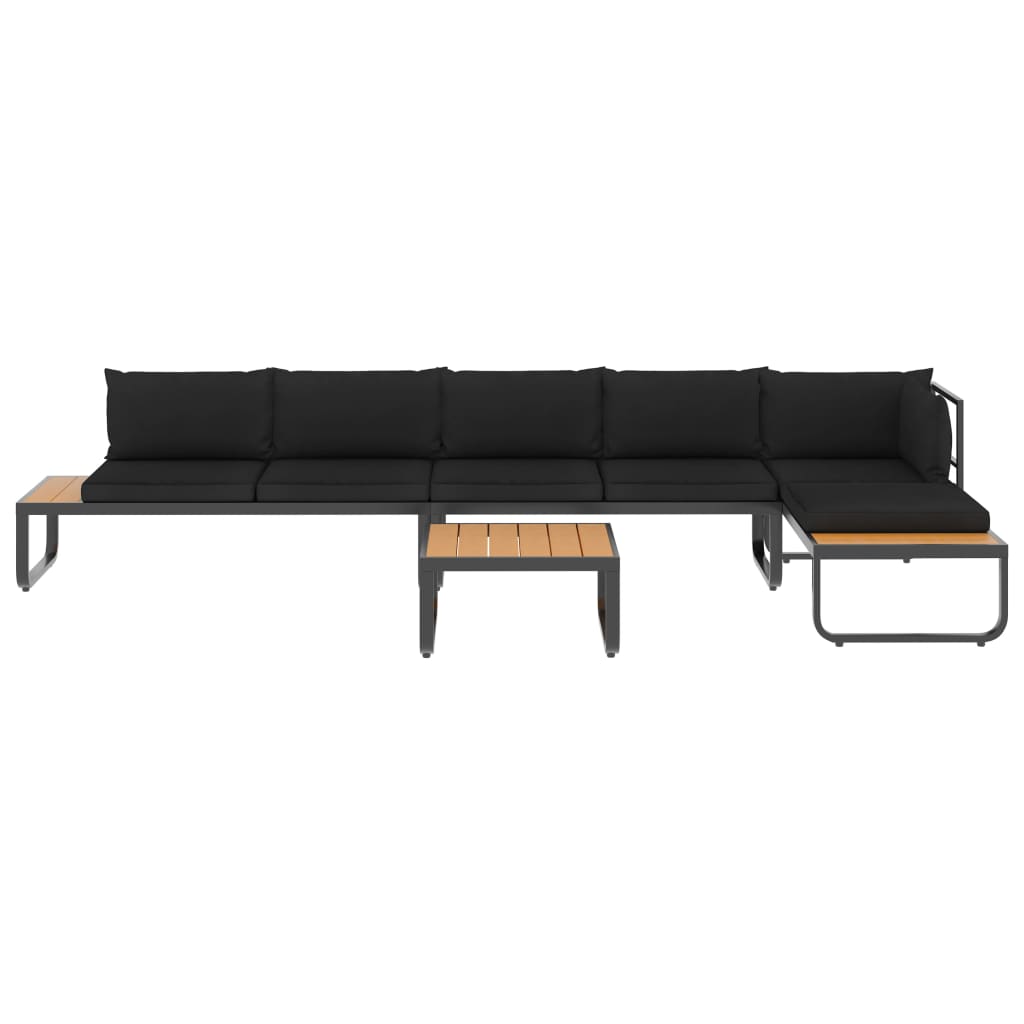 Garten-Ecksofa-Set "Valencia" mit Auflagen in Dunkelgrau und Braun (Noch 2 Stück auf Lager)