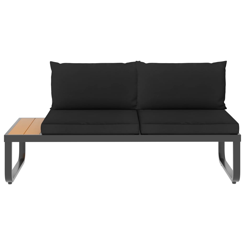 Garten-Ecksofa-Set "Valencia" mit Auflagen in Dunkelgrau und Braun (Noch 2 Stück auf Lager)