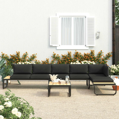 Garten-Ecksofa-Set "Valencia" mit Auflagen in Dunkelgrau und Braun (Noch 2 Stück auf Lager)