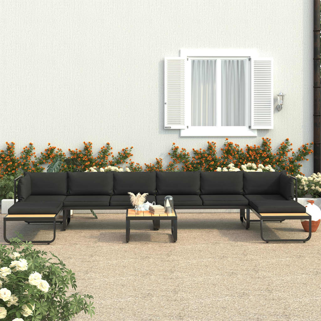 Garten-Ecksofa-Set "Emilia" mit Auflagen Aluminium und WPC