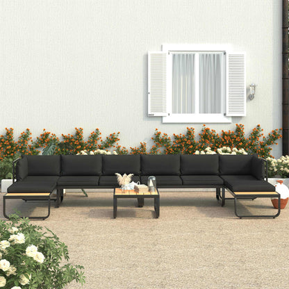 Garten-Ecksofa-Set "Emilia" mit Auflagen Aluminium und WPC