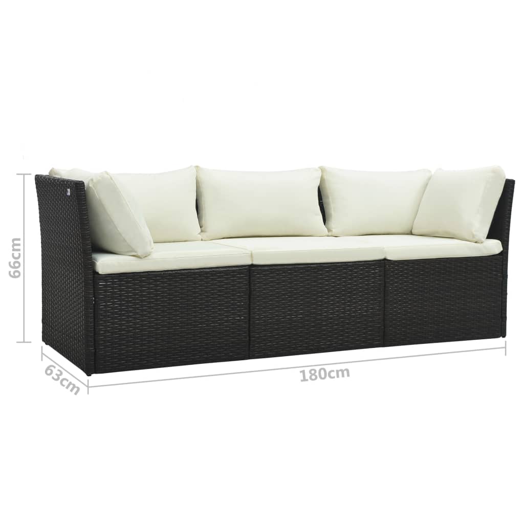 Garten-Lounge-Set "Arabella" mit Auflagen Poly Rattan Braun