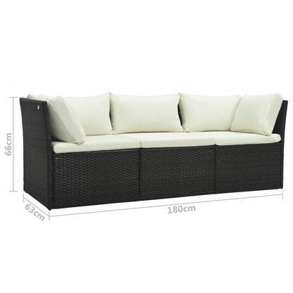 Garten-Lounge-Set "Arabella" mit Auflagen Poly Rattan Braun