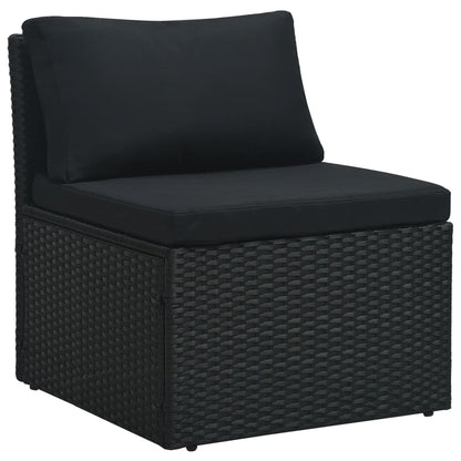 Garten-Lounge-Set "Zypern" mit Auflagen in Schwarz