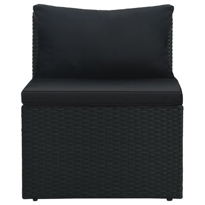 Garten-Lounge-Set "Zypern" mit Auflagen in Schwarz
