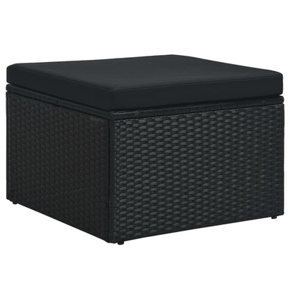 Garten-Lounge-Set "Zypern" mit Auflagen in Schwarz