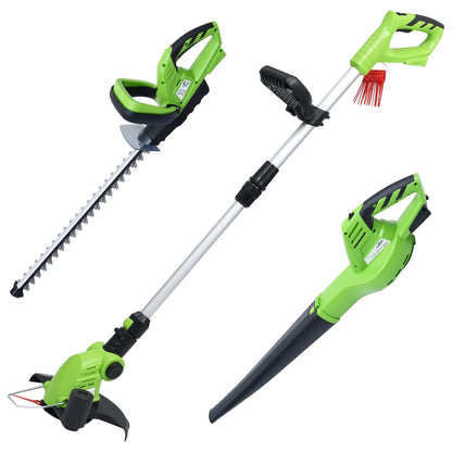 Akku-Rasenmäher mit Gartenpflege-Set