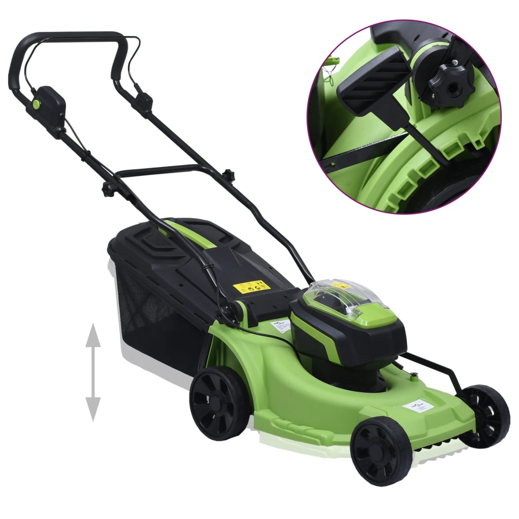 Akku-Rasenmäher mit Gartenpflege-Set