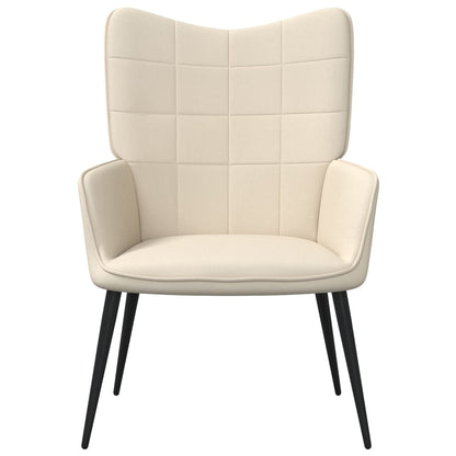 Relaxsessel mit Hocker Creme Stoff