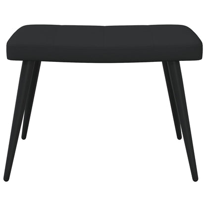 Relaxsessel mit Hocker Schwarz Stoff