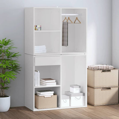 Kleiderschrank Weiß 80x40x65 cm Holzwerkstoff