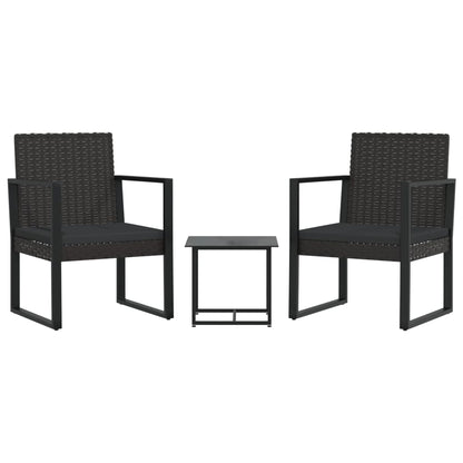 Garten-Lounge-Set "Eduardo" mit Kissen Schwarz Poly Rattan