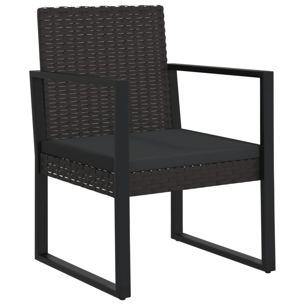 Garten-Lounge-Set "Eduardo" mit Kissen Schwarz Poly Rattan