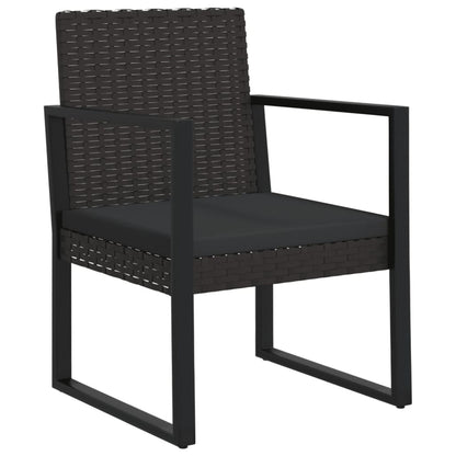 Garten-Lounge-Set "Eduardo" mit Kissen Schwarz Poly Rattan