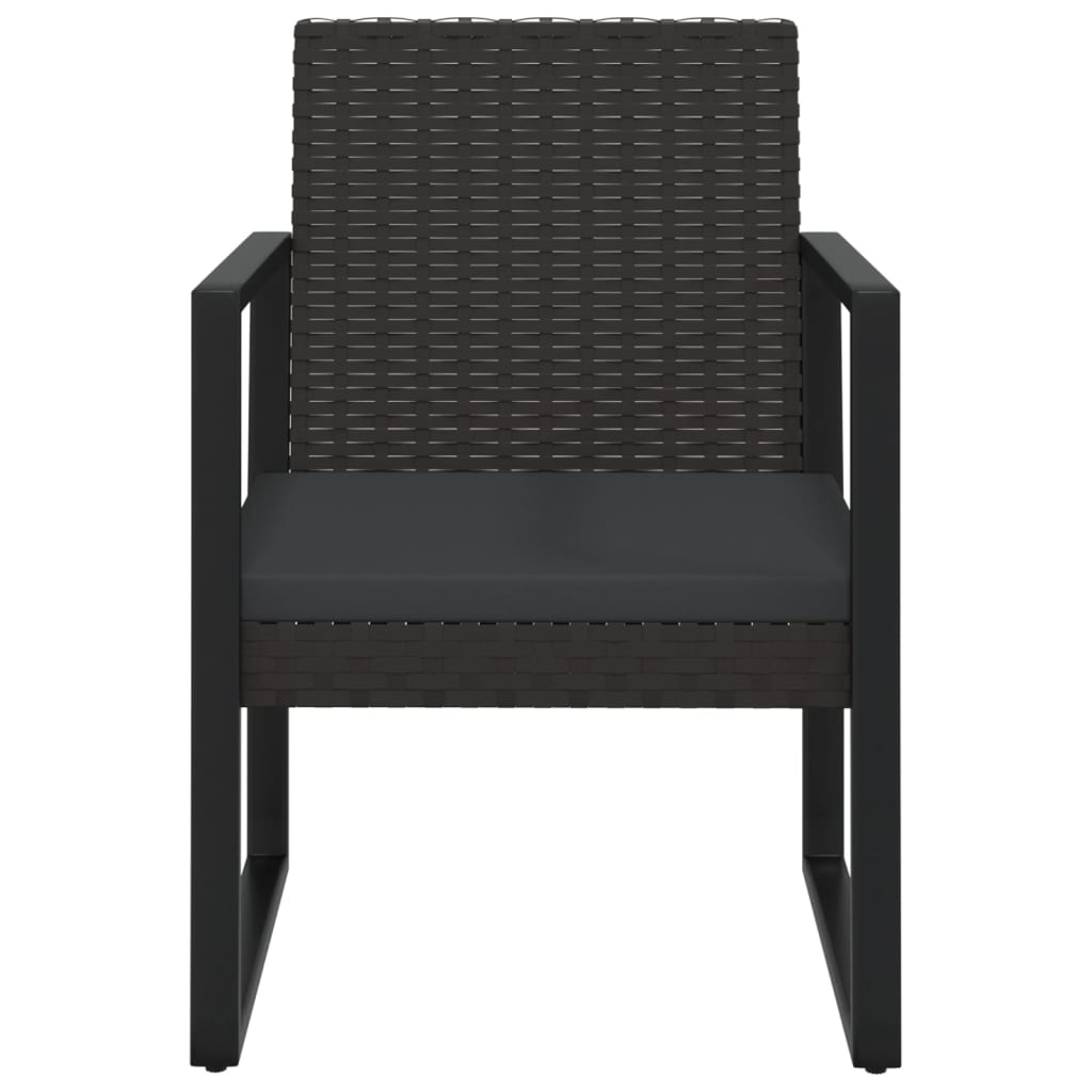 Garten-Lounge-Set "Eduardo" mit Kissen Schwarz Poly Rattan