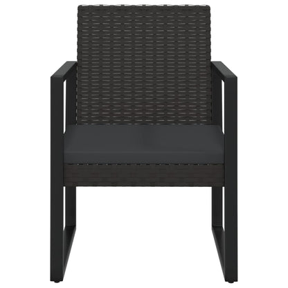 Garten-Lounge-Set "Eduardo" mit Kissen Schwarz Poly Rattan