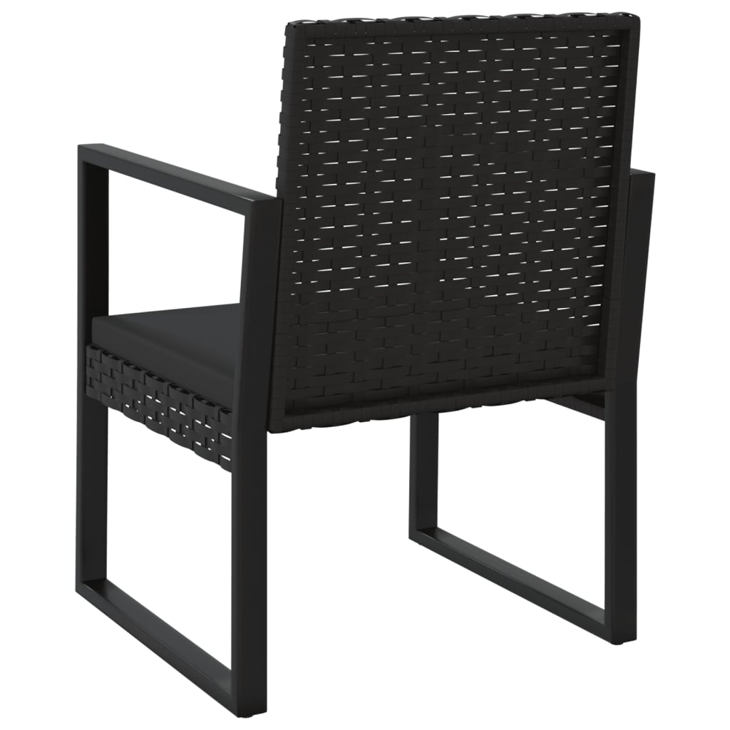 Garten-Lounge-Set "Eduardo" mit Kissen Schwarz Poly Rattan