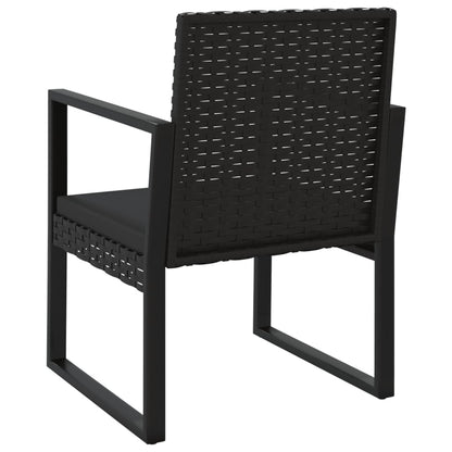 Garten-Lounge-Set "Eduardo" mit Kissen Schwarz Poly Rattan