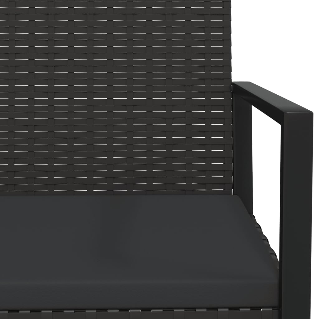 Garten-Lounge-Set "Eduardo" mit Kissen Schwarz Poly Rattan