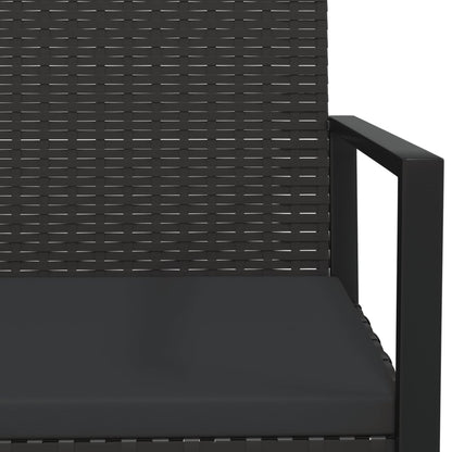 Garten-Lounge-Set "Eduardo" mit Kissen Schwarz Poly Rattan