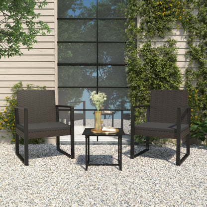 Garten-Lounge-Set "Eduardo" mit Kissen Schwarz Poly Rattan