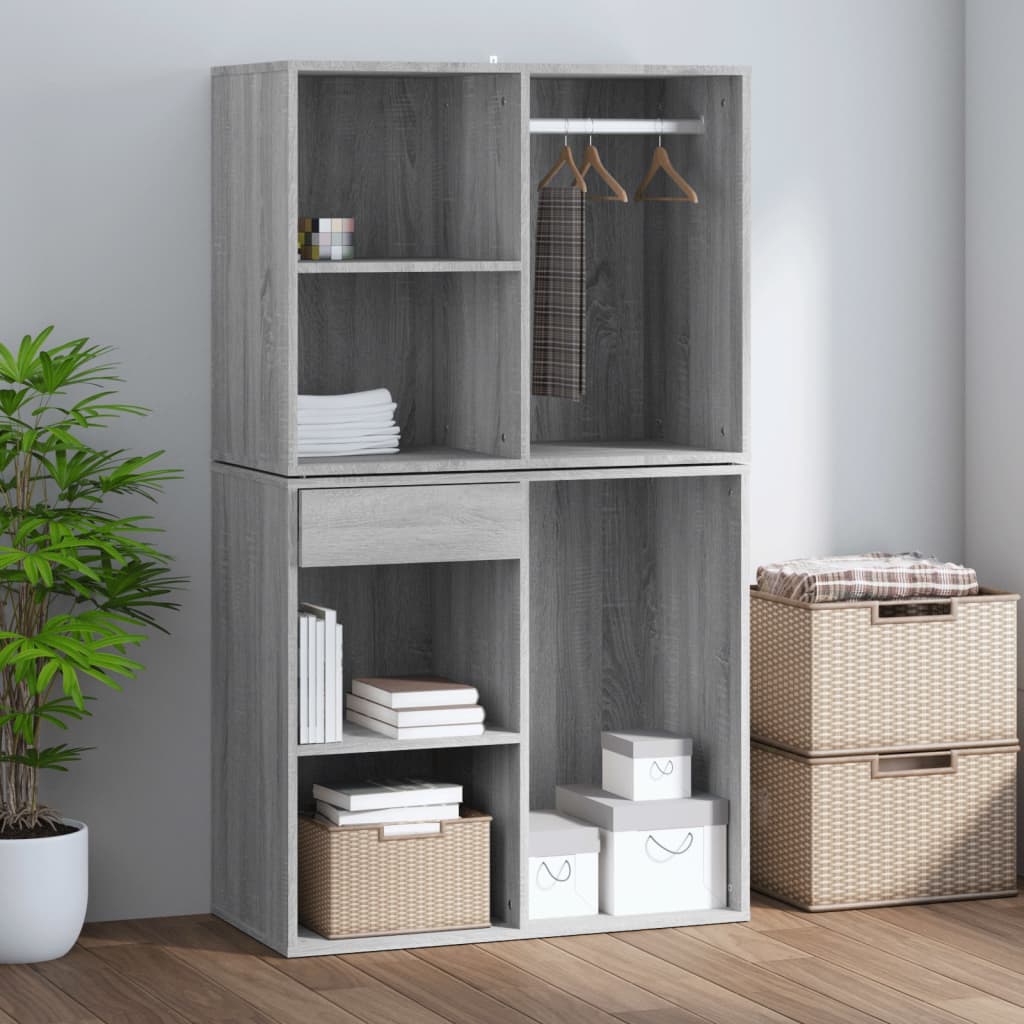 Kleiderschrank Grau Sonoma 80x40x65 cm Holzwerkstoff