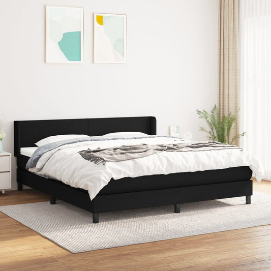 Boxspringbett Claudio inkl. Topper Schwarz 180x200 cm Stoff