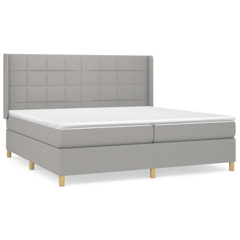 Boxspringbett Matilda inkl. Topper Hellgrau 200x200 cm Stoff
