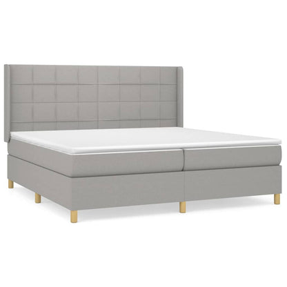 Boxspringbett Matilda inkl. Topper Hellgrau 200x200 cm Stoff