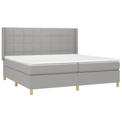 Boxspringbett Matilda inkl. Topper Hellgrau 200x200 cm Stoff