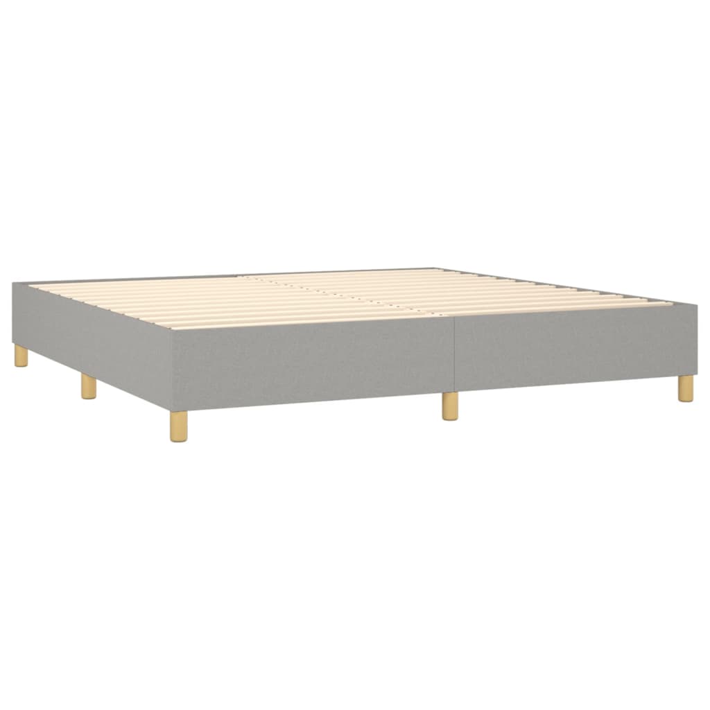 Boxspringbett Matilda inkl. Topper Hellgrau 200x200 cm Stoff