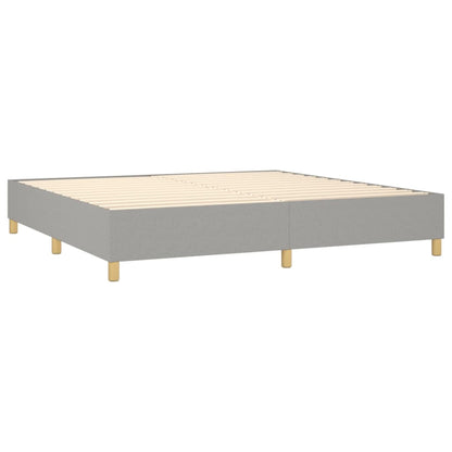 Boxspringbett Matilda inkl. Topper Hellgrau 200x200 cm Stoff