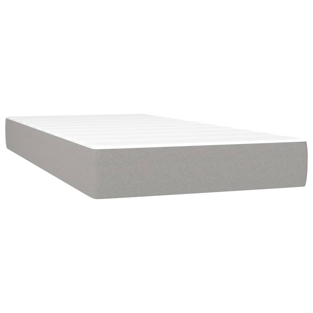 Boxspringbett Matilda inkl. Topper Hellgrau 200x200 cm Stoff