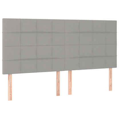 Boxspringbett Matilda inkl. Topper Hellgrau 200x200 cm Stoff