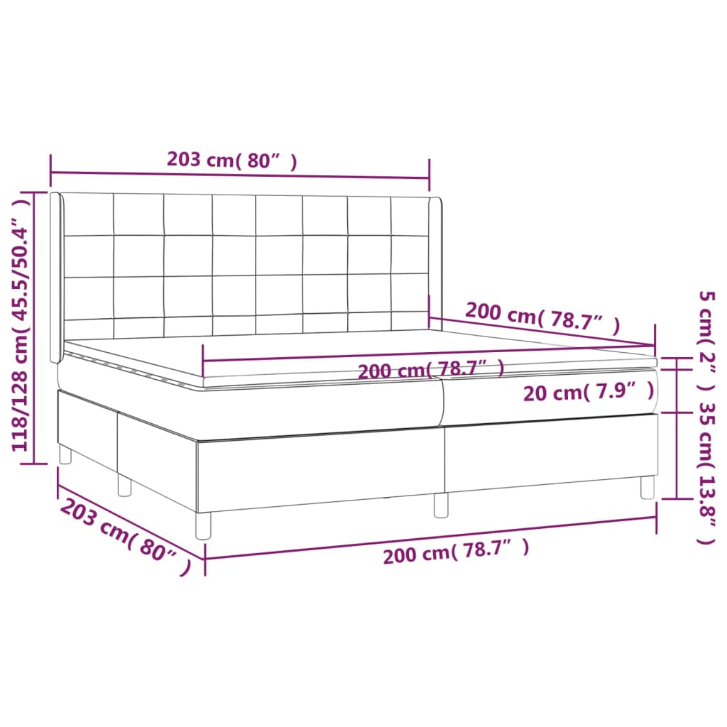 Boxspringbett Matilda inkl. Topper Hellgrau 200x200 cm Stoff