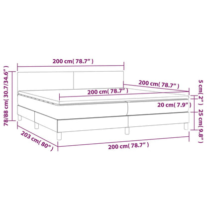 Boxspringbett Claudio inkl. Topper Schwarz 200x200 cm Stoff