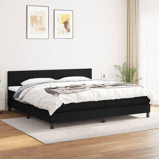 Boxspringbett Claudio inkl. Topper Schwarz 200x200 cm Stoff