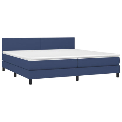 Boxspringbett Claudio inkl. Topper Blau 200x200 cm Stoff