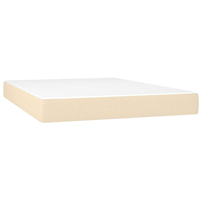 Boxspringbett Sandro inkl. Topper Cremefarben 140x200 cm Stoff